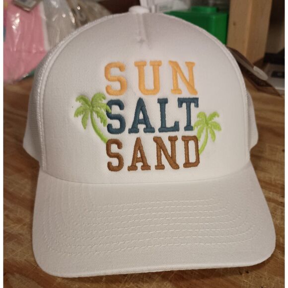 SUN SALT SAND Vintage Wash Baseball Hats, White - Picture 1 of 2